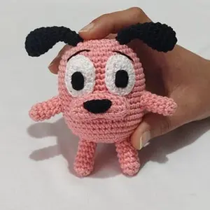 Courage the Cowardly Dog Amigurumi - Handcrafted Crochet Dog Doll with Soft Yarn Texture Perfect Gift for Kids