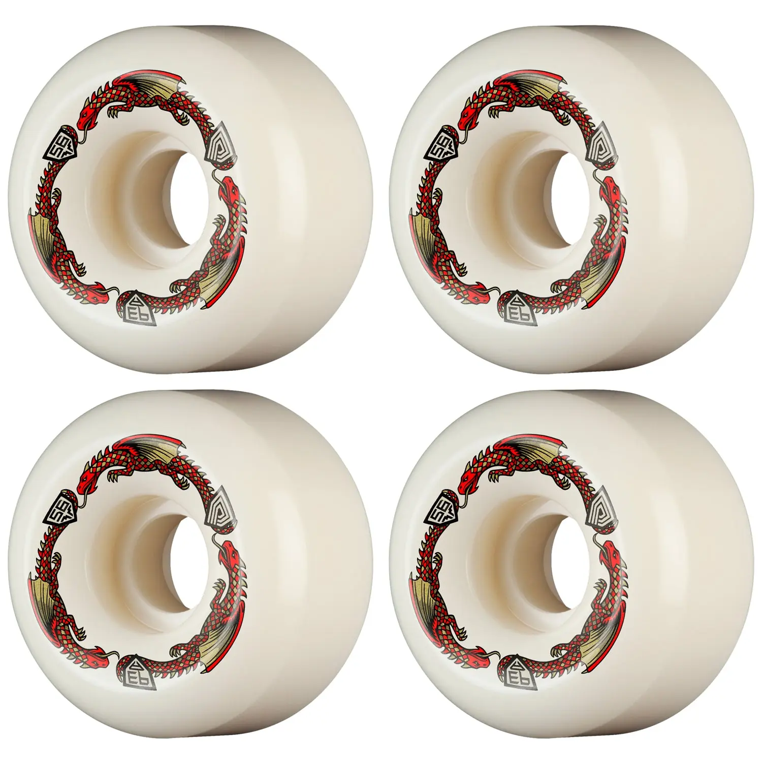 Powell Peralta Skateboard Wheels 56mm x 36mm Dragon Formula 93A V6 Shape Off White