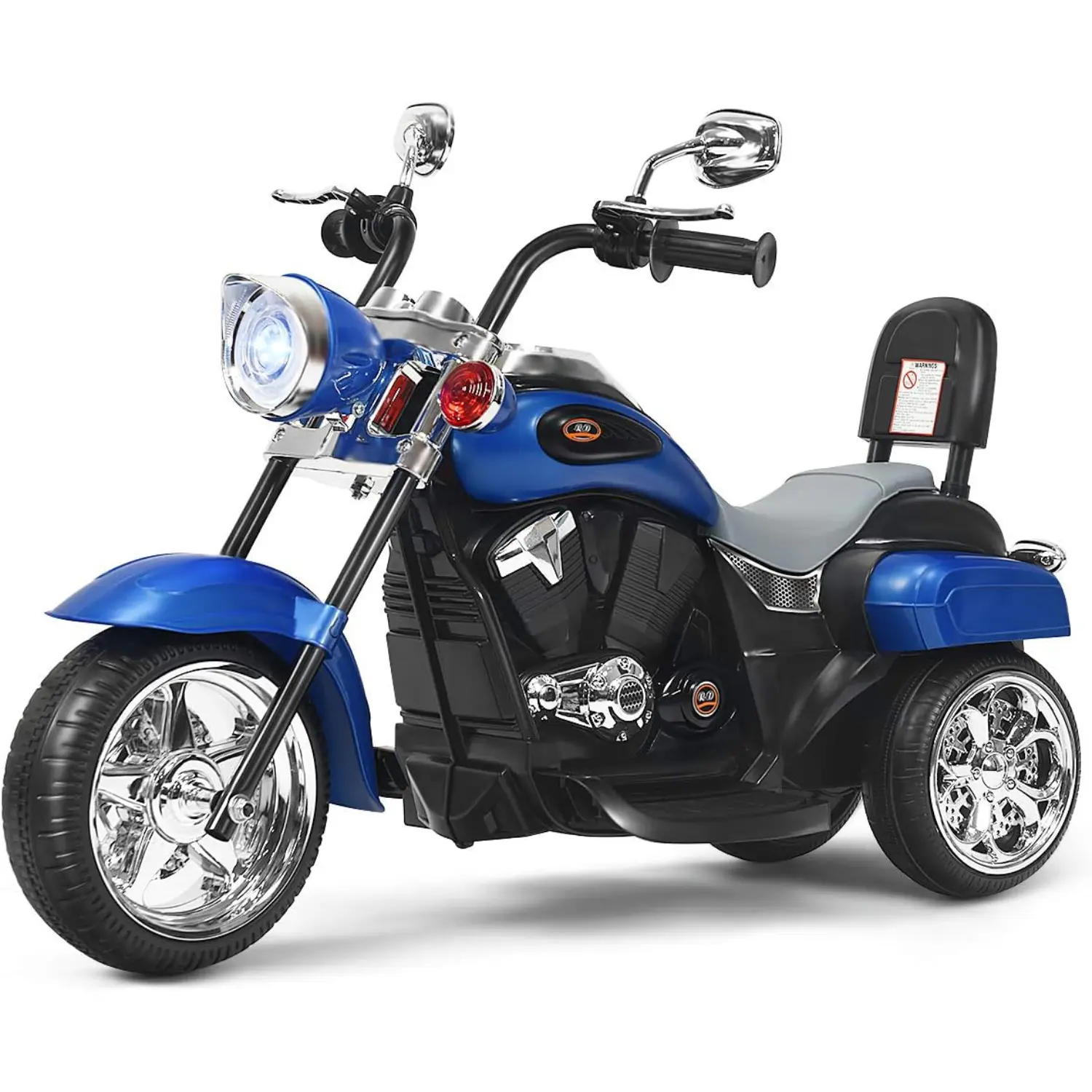[Costway] 6V Battery Powered Kids Motorcycle, Ride on Chopper Motorcycle w/Horn, Headlight, 3-Wheel Stable Ride on Toys, Electric Toddler Motorcycle for Kids, Gift for Boys Girls