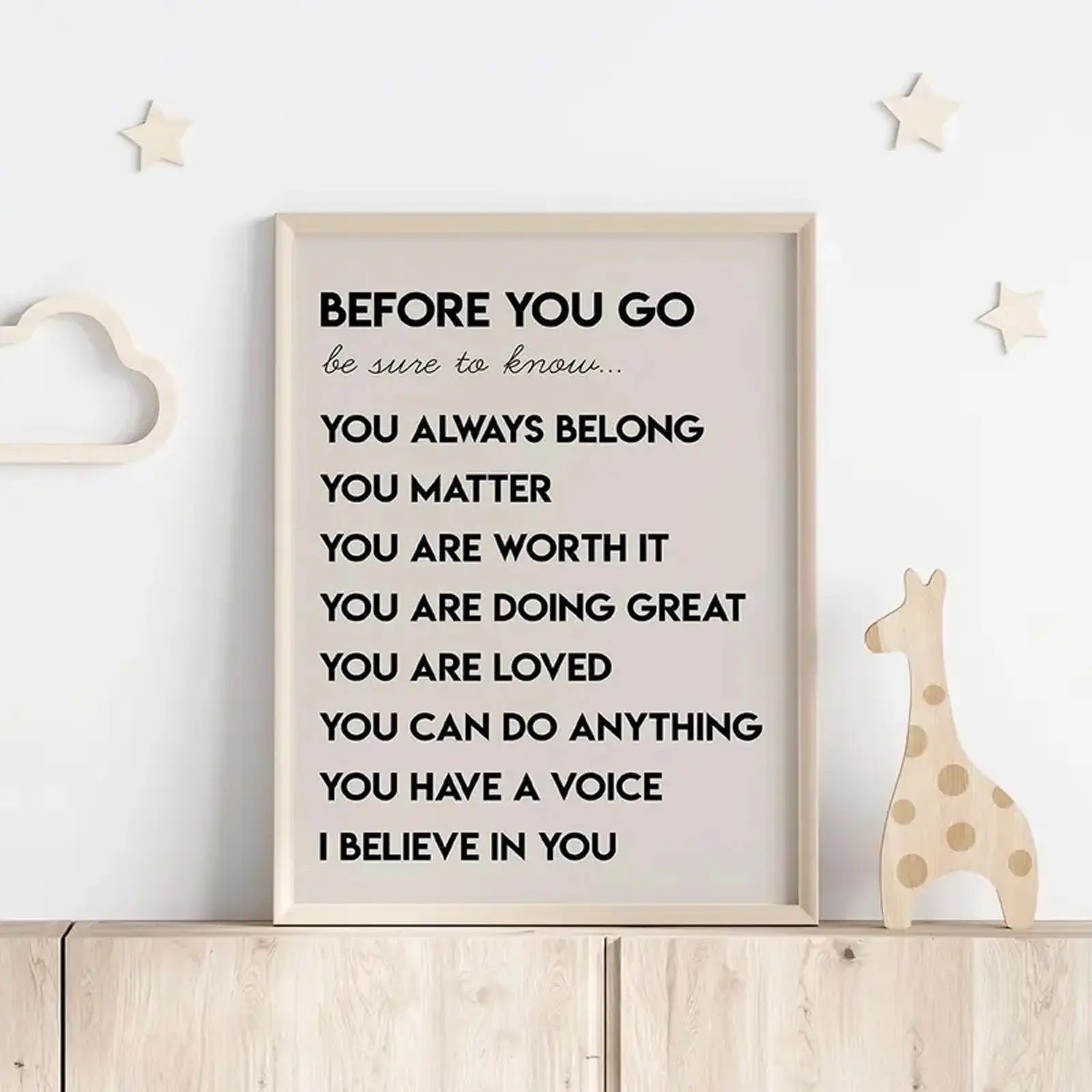 Before You Go Be Sure To Know Affirmation Premium Wall Art Poster Unframed HD Print Home Office Decor Unique Trendy Gift