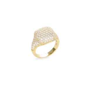 HONEYCOMB PINKY PAVE RING