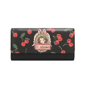 Nikky Trifold Wallet V.2 Eco-Leather RFID Blocking Stylish Design with Gold Logo Heart Interior 7.5L x 4H x 1.5W Secure & Eco-Friendly
