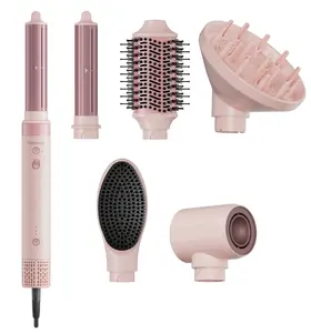 Tideway Prowaver 6 in 1 Hot Air Styler Wrap with Ionic Tech, High-Speed Hair Dryer Brush with Auto Wrap Curlers, Volumizing Hot Air Brush with Travel Bag, Dual Voltage (100-240V) Styling Blower for World Wide Use
