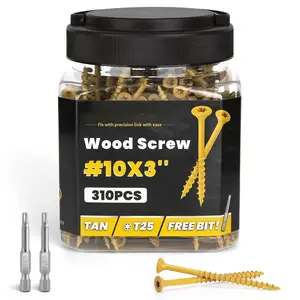 Wood Screws , Deck Screws,  Epoxy Coated, T25 Star Bit Above 1500 Hour Salt Spray Coating Outdoor Decking Screws Excellent Rust Resistant for Outdoor Wood FenceQuesear