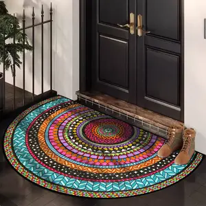 Boho Style Door Mat, Non-slip Soft Floor Mat, Rectangle Home Decorative Area Rug for Living Room Bedroom Entry Door