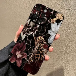 Floral Tiger Leopard Print Phone Case, Casing, Valentine's Day Gift, Anti-Drop Wear-Resistant Fashionable Protective Cover for iPhone Models