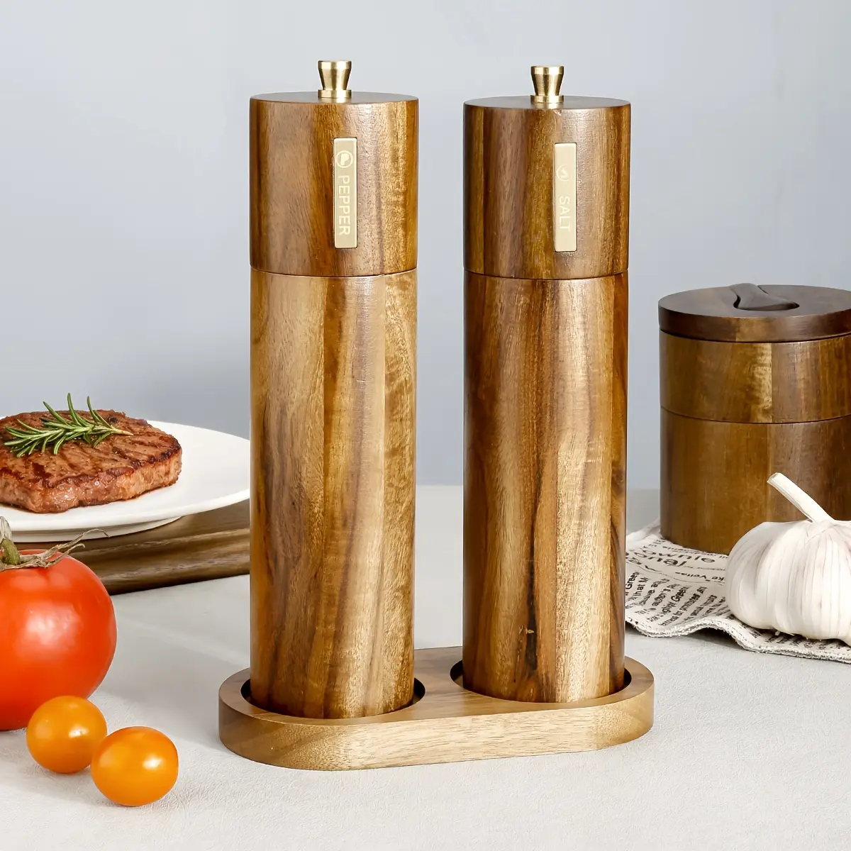 Manual Solid Wood Pepper Grinder, Acacia Wood Black Pepper, Sea Salt, Rose Salt Grinding Bottle, Seasoning Bottle