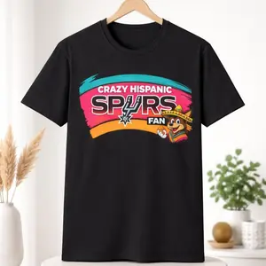 Crazy Hispanic Spurs Fan T-Shirt | Basketball Team Pride, Retro Graphic