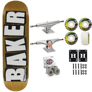 Baker Skateboard Stained Brown B2 Shape 8.5" Independent Satori Premium Kit