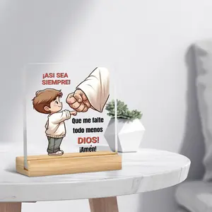 Christian Themed Wooden Sign, Jesus Loves You Desktop Ornament, Acrylic Desktop Decoration, Home Decor for Living Room Bedroom, Gift for Friend & Family, Creative Desktop Decoration, Decorative Plaque, Plaque Decorations