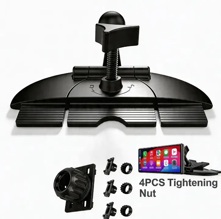 Universal CD Slot Mount with 17mm Ball Adapter for CarPlay Screen GPS Navigation Devices and 4 to 11 Inch Vehicle Displays