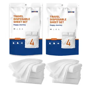 XL Disposable 4-Piece Bedding Set | Travel & Hotel Essentials SummerVibes summervibes Bed Sets Supplies Sheet Set