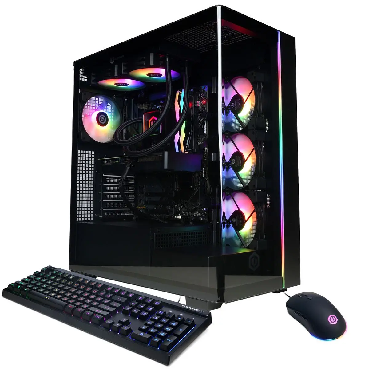 CyberPowerPC Gamer Supreme Liquid Cooled Gaming Desktop Computer, AMD Ryzen 7 9700X 3.8GHz, 32GB RAM, 2TB SSD, NVIDIA GeForce RTX 5070 12GB, Windows 11 Home, Black