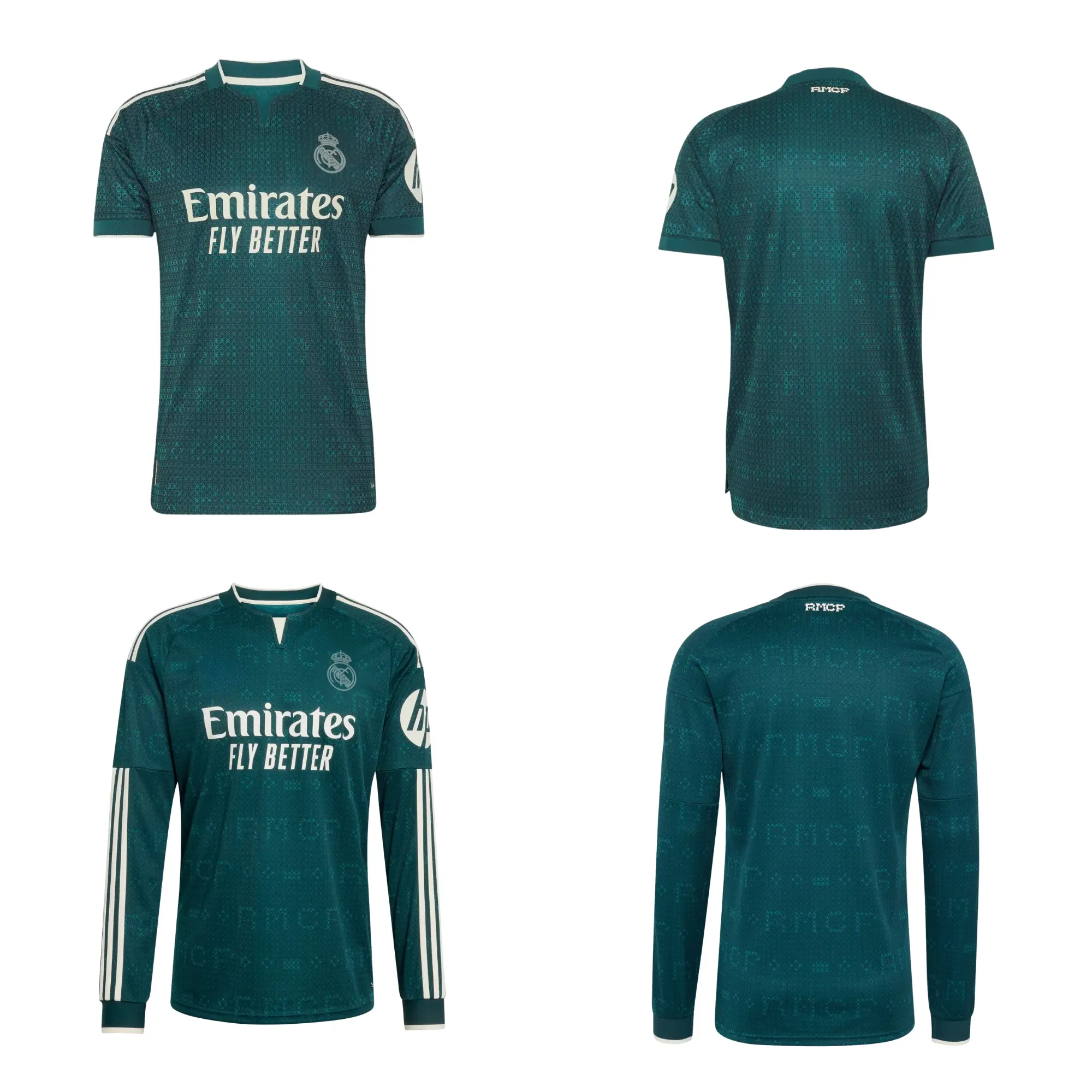 Madrid LALlGA 2026/27 Away Replica Soccer Jersey for Men and Women, Aurora Ivy Green Football Shirt with Full Details, Short & Long Sleeve Options