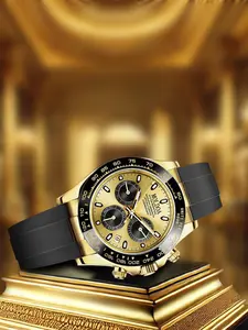 Men's Business Fashion Round Dial Watch, Fashion Watch for Party, Daily Clothing Decor, Trendy All-match & Exquisite Watch for Birthday Gift with Box, Quartz Analog Watch, Analog Display, Quartz Movement