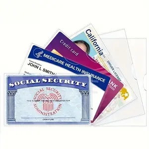 10 Pack Social Security Card Protector Sleeves, Ultra Clear & Durable 31Mil Waterproof SSN/New Medicare/Credit Card Holder, Soft ID/Debit/Credit/Business Card Holder