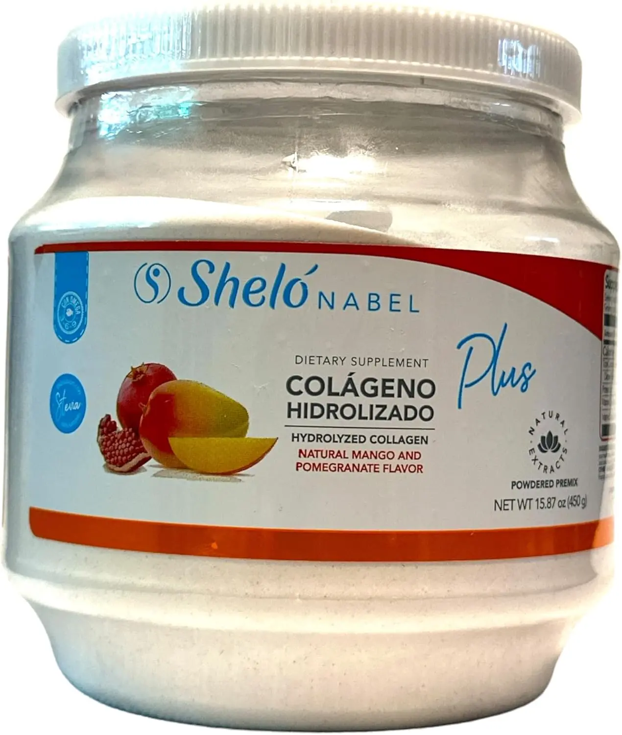 Sheló NABEL Edible Hydrolyzed Collagen Beauty Supplement, Natural Mango & Pomegranate Flavor, 15.87 oz Healthcare Rejuvenating Nutritional Support