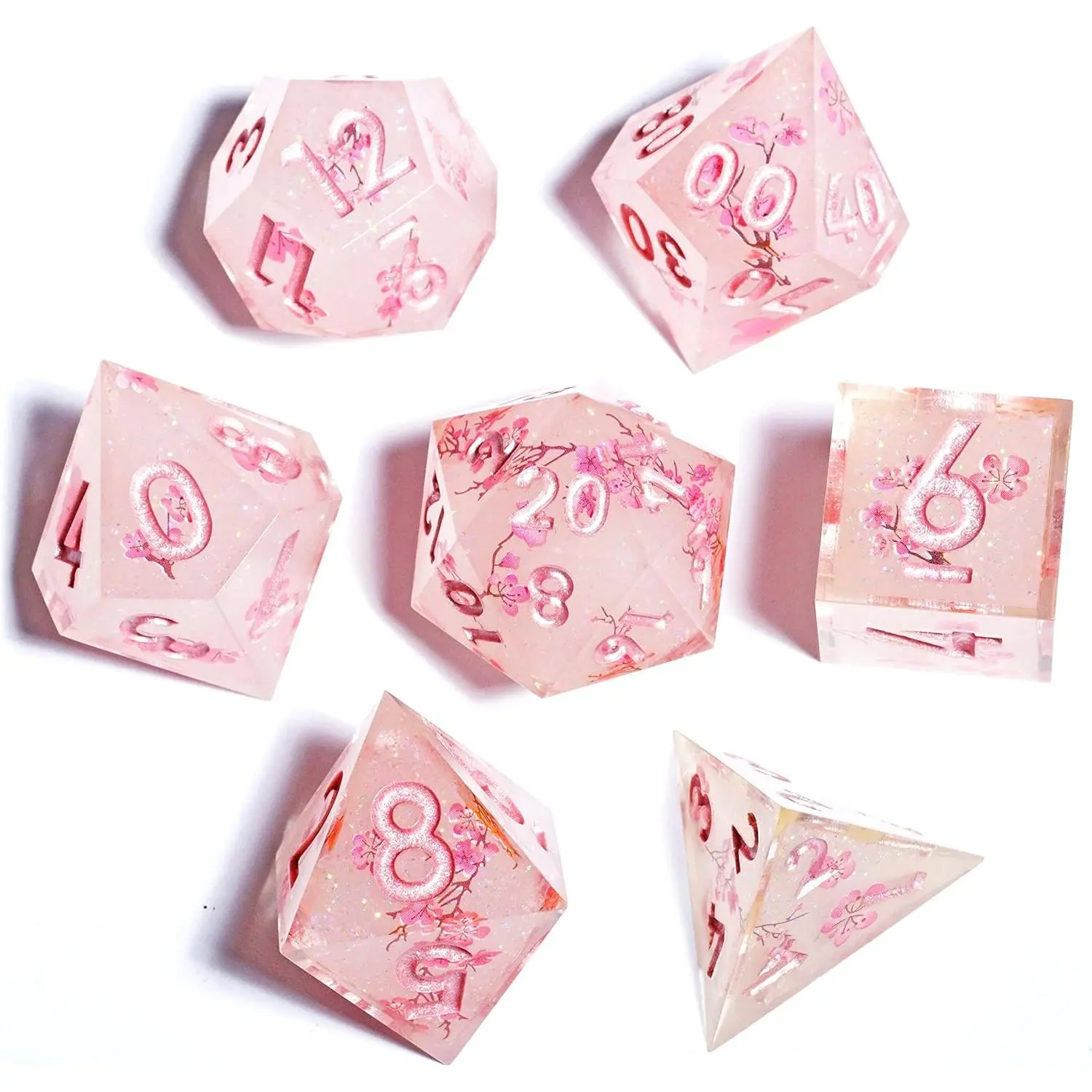 Handcrafted Mini Planet Sharp-Edge Polyhedral Dice Set, Balanced Roll for RPG Gaming, MTG Dungeons and Dragons