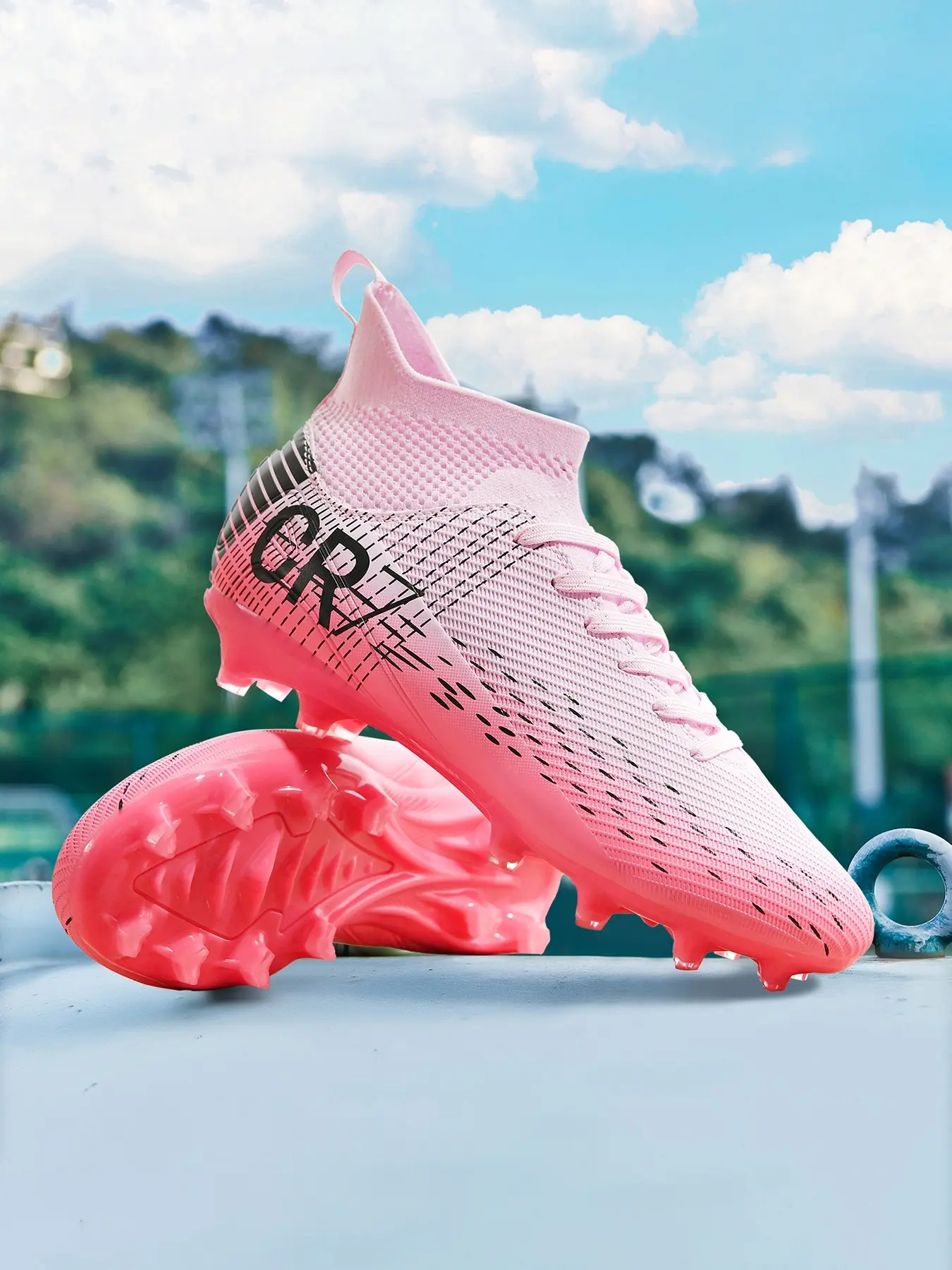 Professional men's football shoes new AG spike boots  non-slip adult breathable high-top soccer cleats lovers outdoor lawn light football boots competitions training shoes classic black sports soccer shoes Football Field Boots.