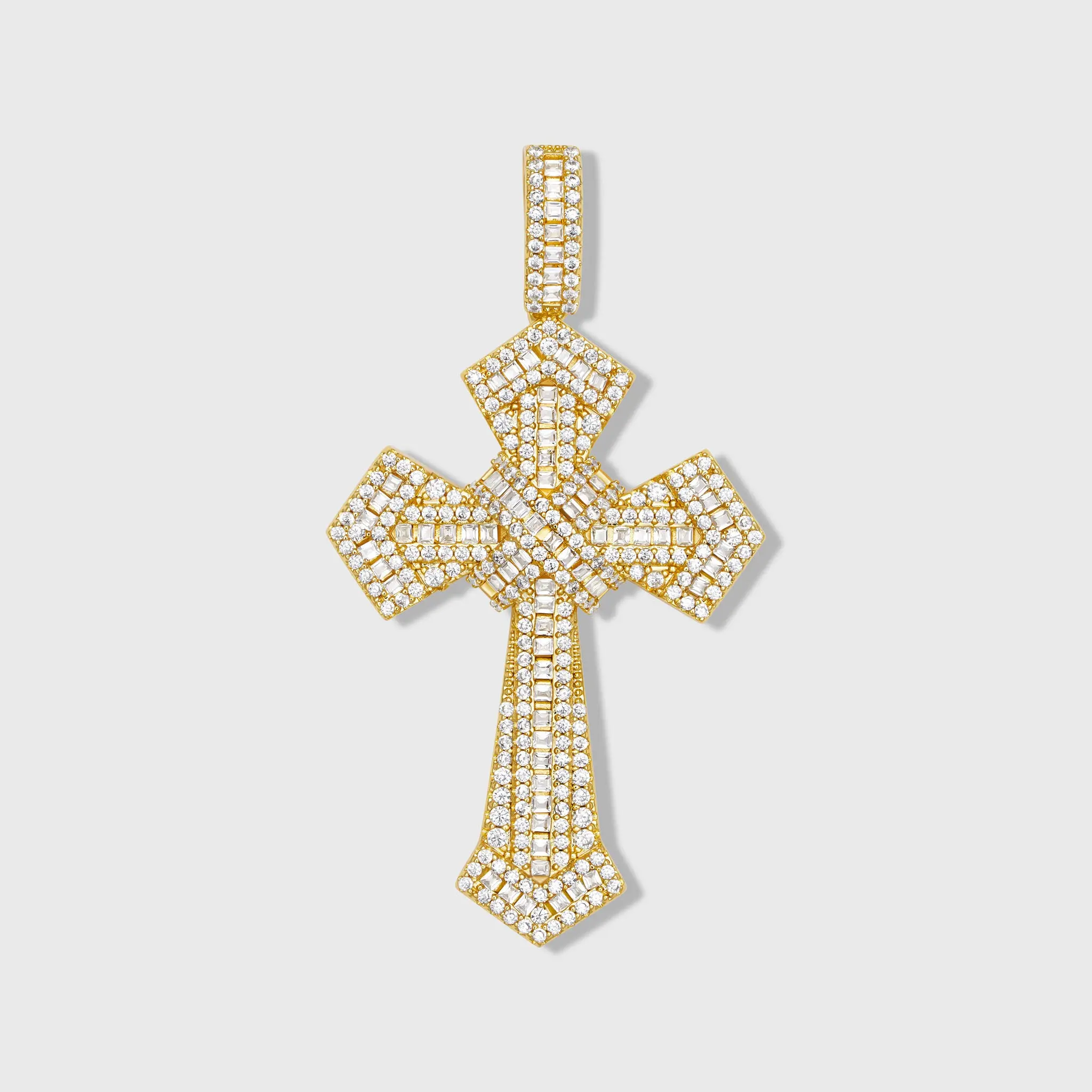 IMPERIUM JEWELRY 14K Gold Plated Arrow Cross Pendant, Cross Pendant Jewelry with Lustrous Gold Design, Luxurious Finish for Faith and Devotion, Grace and Reverence, Lustrous Gold Cross