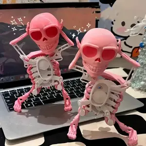 Wind-Up Dancing 3D Skeleton Toy | Poseable Plastic Doll with Movable Limbs | Battery-Free Fidget Toy for Stress Relief