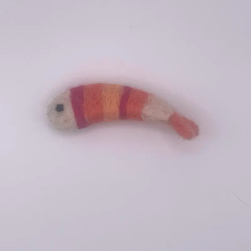 Handmade Felted Shrimp - Merino Wool