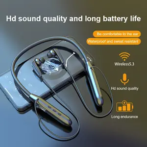 S8 Neckband Bluetooth Earbuds, Wireless Bluetooth 5.3 Headphones with Microphone, Ultra-Lightweight Comfort, IPX5 Waterproof, Deep Bass Strong Beat, 20H Playtime, Magnetic Earphones (Black) earplug