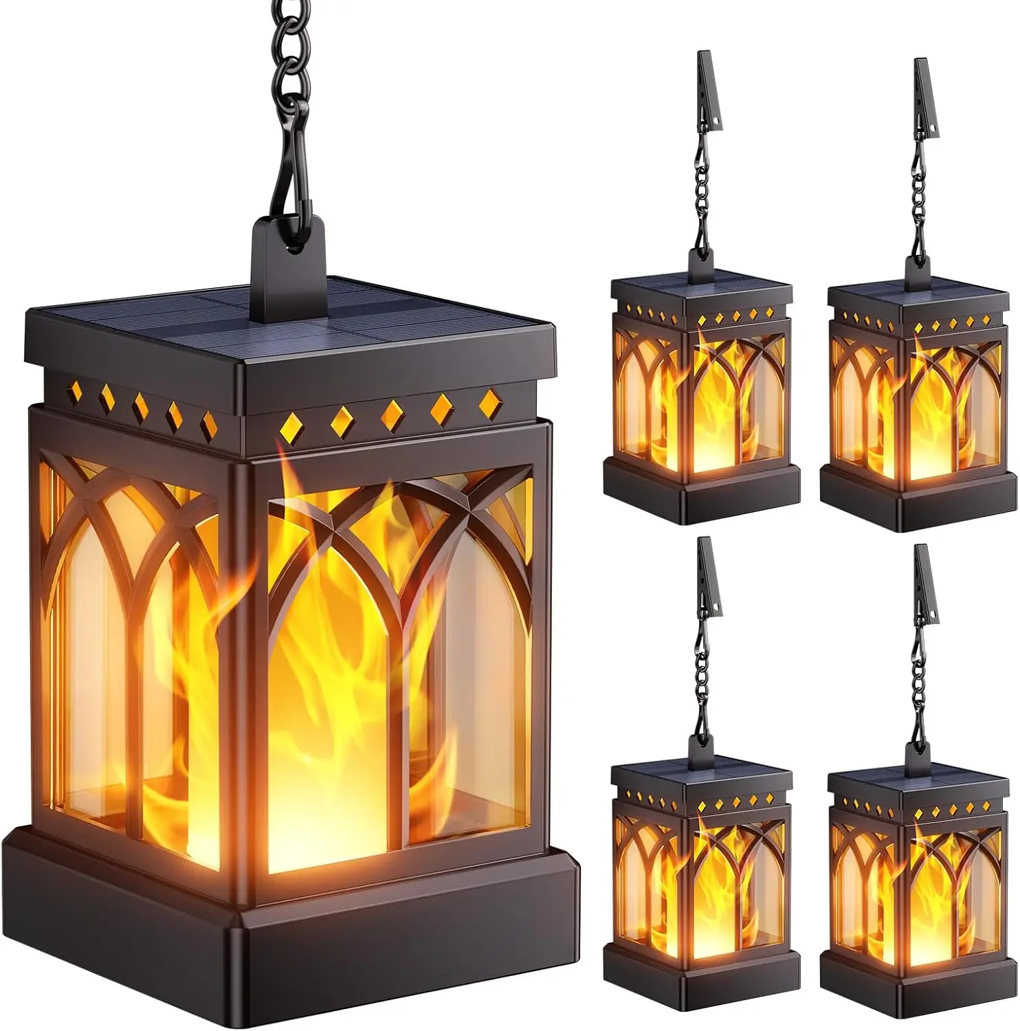KOOPER Solar Lanterns Outdoor Waterproof, Two Modes Hanging Solar Lantern Lights for Outside, Auto ON/Off Lanterns Decorative Outdoor for Garden Table Yard Path Tree Patio Lawn Decor, Gifts