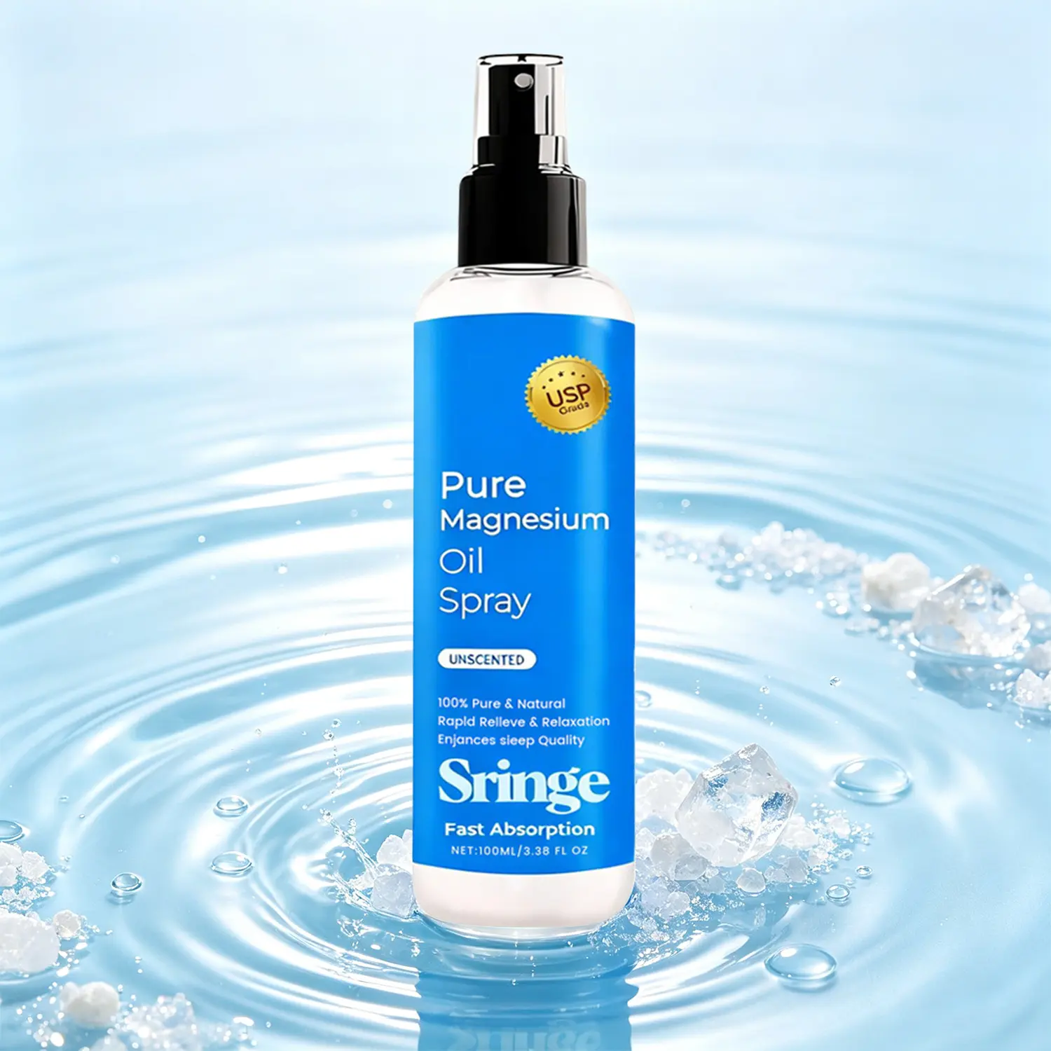 Magnesium Oil Body Spray Unscented Lightweight Fast Absorbing Body Moisturizing Spray Daily Body Care Refreshing Non Greasy Formula 100ml