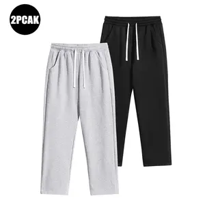 Men's Polyester Solid Color Fleece Essential Sweatpants, Grey Sweat Pants, Mens Clothing, Drawstring Fit, Standard Sizes, All-Season, Stylish Casual Street Style Bottoms