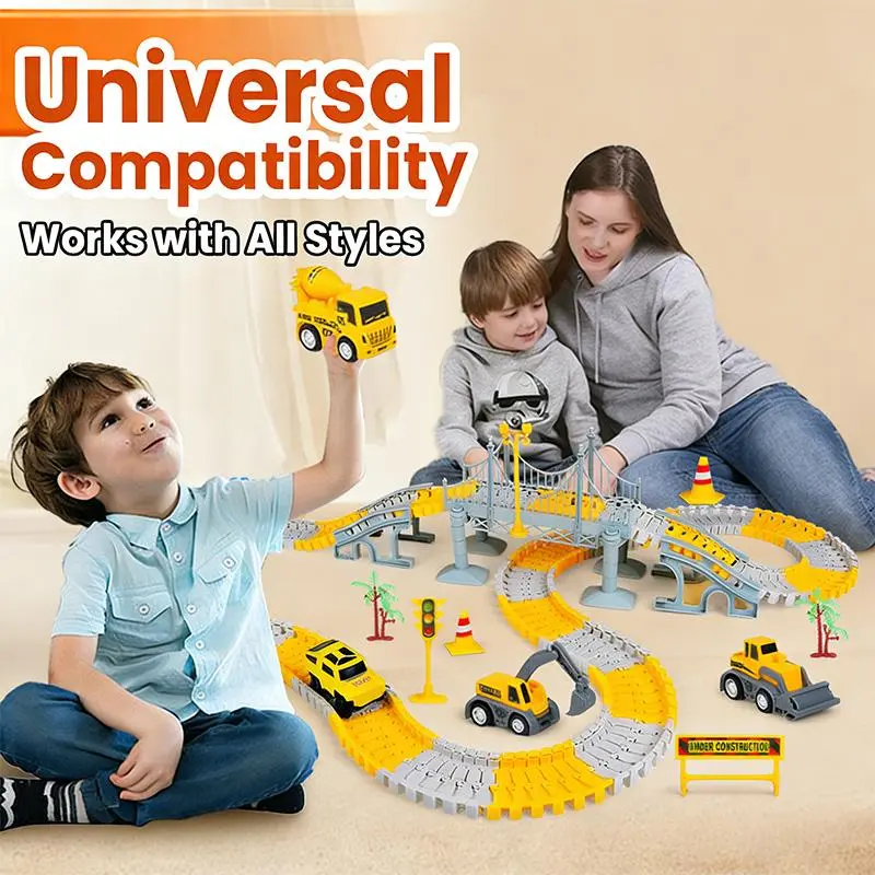 TongLi/TL DIY Flexible Track Building Block Set - Battery-Powered Railed Transportation Vehicles, Electric Bricks & Parts, STEM Learning Toy for 3-4 Years Kids, City Simulation Decoration, Birthday Holiday Gift