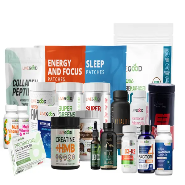 LIVEGOOD 19-in-1 Natural Non-GMO Dietary Nutrition Supplement Stack Sampler Value Pack - Fitness Support, Energy Boost, Mineral-Rich, Protein-Vitamin Packets for All Ages