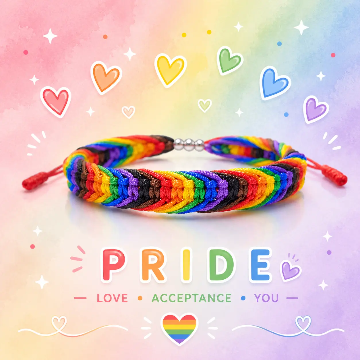 Bisexual Pansexuality LGBT Proud Love Tibetan Wrist Wrap Bracelet | Amulet and Boho Rope Bracelet Bangles for Women Men Thread for Him and Her