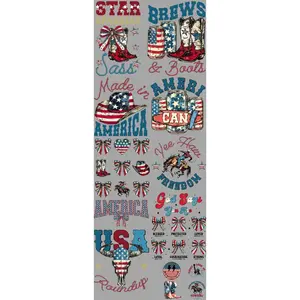 Rustic 4Th of July DTF Transfers Gang Sheet 22” wide x 60” long DIY Direct to Film T Shirt Transfers