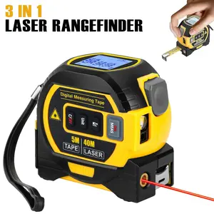 3 in 1 Laser Rangefinder, Laser Measuring Ruler, Measuring Tape, Rangefinder with LED Display, Measuring Tool for Indoor and Outdoor Use