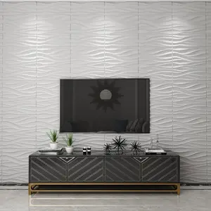 FLOLEOPA 3D Wall Panel Geometric Design PVC Waterproof Fireproof 11.8x11.8 Inches for Living Room Lobby Bedroom Hotel Office Game Room TV Backdrop Decoration Includes Installation Tape Modern Home Interior Wall Panels