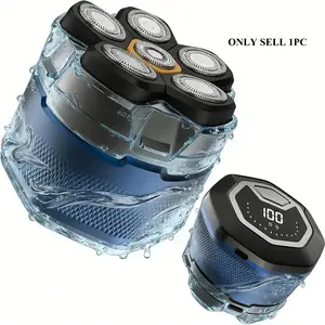 6D Shaver Razor Head Electric Magnetic Adsorption Rechargeable LED Display Type-C Waterproof Dry Wet Use Full Body Washable Lithium Batteries