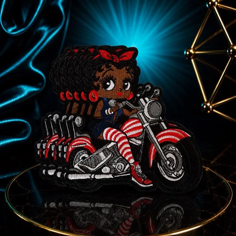 Biker Girl Iron On Patch Biker Girl Iron On Patch