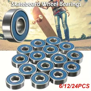 Durable Carbon Steel 6/12/24pcs Ball Bearings - For Skateboards, Longboards, Inline Skates, Roller Skates, Spinners