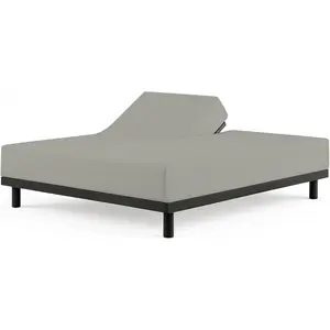 1 count Top Split  Fitted Sheet Only for Adjustable beds,   Egyptian , 34 Inches Half Split Flex  Bottom Sheet for Sleep Number Beds 16" Deep Mattress, Light Grey