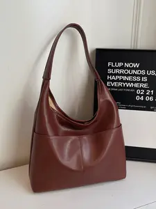 1pc  Women's shoulder bag, solid color and clean color handbag, fashionable and versatile, simple and trendy, suitable for white-collar workers to work, commute, go shopping and dating, women's shoulder bag, Hobo shoulder bag