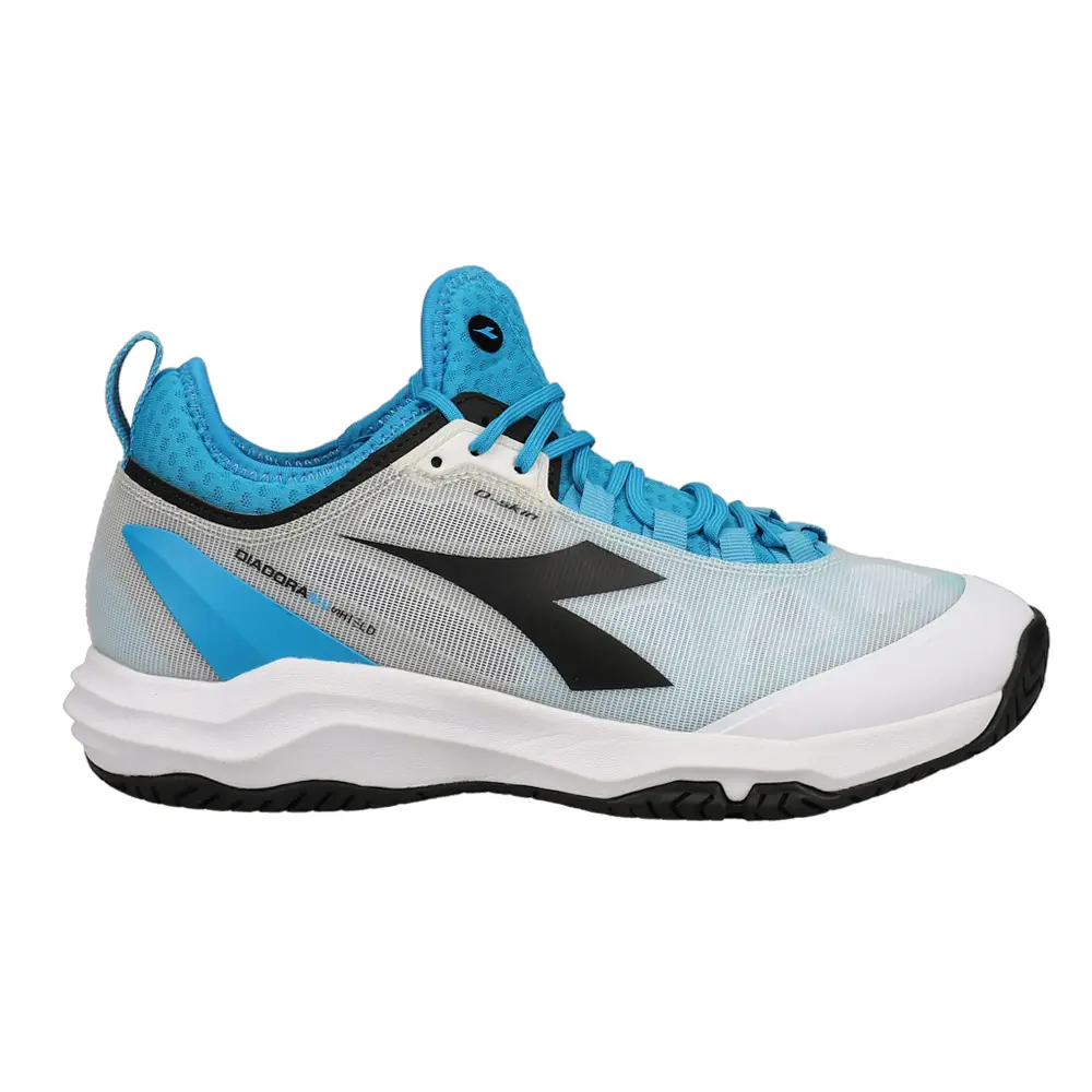 diadora Mens Speed Blushield Fly 3 Plus Ag Tennis Sneakers Shoes - Black, Blue, White