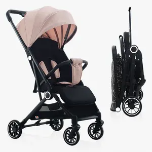 Foldable Baby  Stroller – Space-Saving Design, 38cm Wide Seat, Smooth PU Tires, Portable for Airplane & Car Trunk
