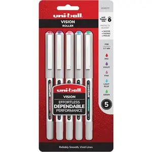 Uni-Ball Vision Needle Rollerball Pens - UBC1734919, 0.5 mm Needlepoint Tip, Durable, Controlled Usage, Convenient Ink Supply, Pack of 144 (Office Stationery Writing Tool)