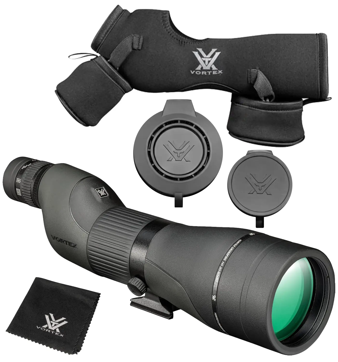 Vortex Crossfire HD 20-60x80 Straight Spotting Scope for Hunting, Waterproof with Multi-Coated HD Lens, Rubber Armor & Arca-Swiss Mount, 20-60X Zoom, Arca-Swiss Foot