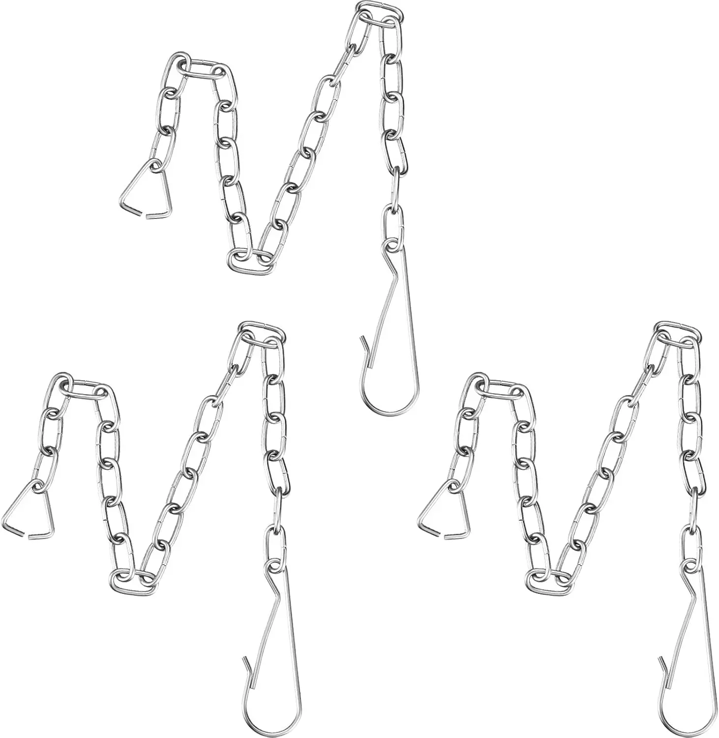 Toilet Handle Chain Stainless Steel Toilet Flapper Lift Chain Replacement Fits Most Flappers (Silver, 3 Pieces)