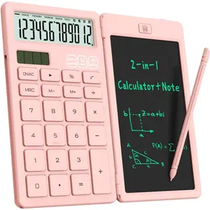 Desk Calculators with Erasable LCD Notepad Basic Calculators Pink Cute School Supplies for Girls Middle School Stuff Cute Pocket Office Supplies Home Essential Solar & Battery Energy Big Button