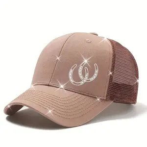 Embroidered Horseshoe Trucker Hat for Men & Women – Stylish Adjustable Western Horse Mesh Snapback Cap, Lightweight Outdoor Hat