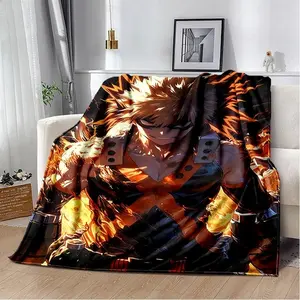 My Hero Academia Deku Bakugo Blanket Ultra Soft Flannel 3D Cartoon Cozy Warm Bedroom Couch Sofa Home Travel Picnic Throw Cover Decor Birthday Gift Christmas Gift for Anime Fans Kids Teens Men Women Plus Ultra Hero Style