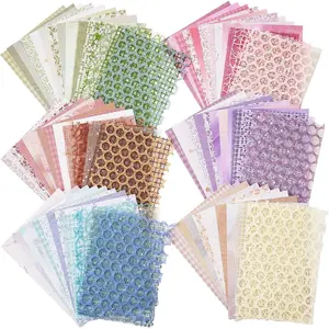 90 Sheets Scrapbook Paper and Decorative Mesh Fabric Assorted Set-6 Pack Mixed Special Paper for Scrapbooking Planner Bullet Junk Journal Supplies Mixed Media Collage Card Embellishment,DIY Hand Tools Kits